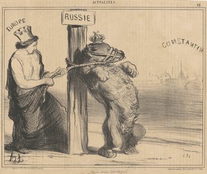 Een boze beer door Honoré Daumier