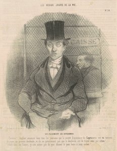 Een dividendbetaling door Honoré Daumier