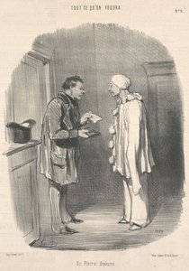 Een Kaalgeplukte Pierrot door Honoré Daumier