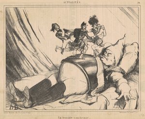 Een verschrikkelijke nachtmerrie door Honoré Daumier