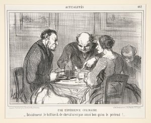 Een culinaire ervaring: Beslist, de paardenbiefstuk niet door Honoré Daumier