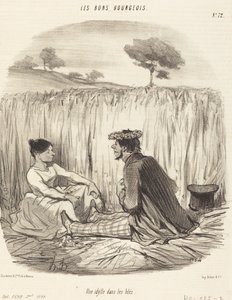 Een idylle in het koren door Honoré Daumier