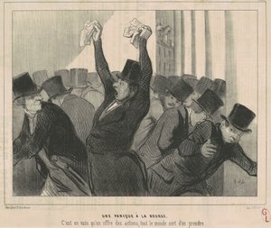 Een Paniek op de Beurs door Honoré Daumier