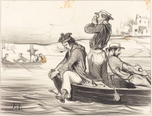Een Ontmoeting in het Water door Honoré Daumier