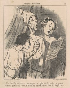 Een muzikale familie... door Honoré Daumier