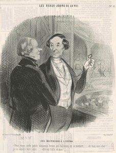 Een minnares in de opera door Honoré Daumier