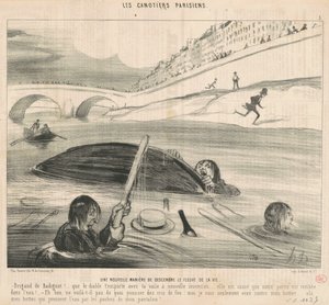Een nieuwe manier om de rivier van het leven af te dalen door Honoré Daumier