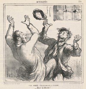 Een avond van vreugde in Clichy door Honoré Daumier