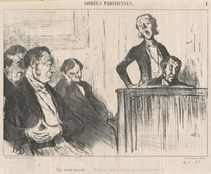 Een muzikale avond door Honoré Daumier