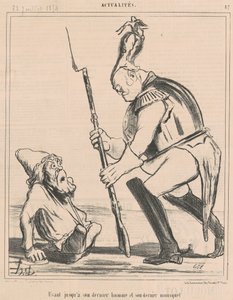 Usant tot zijn laatste man... door Honoré Daumier