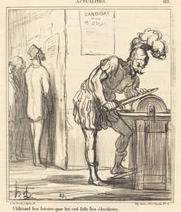 Gebruikmakend van de vrije tijd... door Honoré Daumier