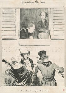 Hongerige maag heeft geen oren door Honoré Daumier