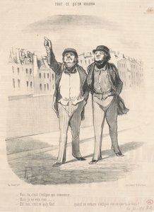 Zie je, de zonsverduistering begint ... door Honoré Daumier