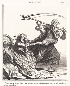 Vous aurez beau faire, ma pauvre presse... door Honoré Daumier