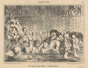 Gezicht genomen bij de baden voor vier sous door Honoré Daumier