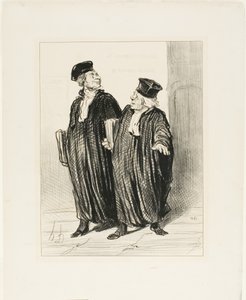 "- Eindelijk kregen we de verdeling van de bezittingen tussen man en vrouw... - over tijd, er was geen geld meer te verdelen," plaat 3 uit Les Avocats Et Les Plaideurs