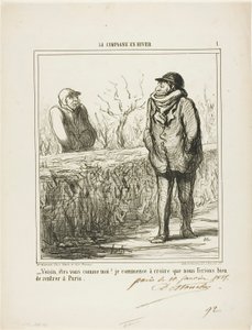 "- Hallo, buurman, ben je zoals ik Ik begin te geloven dat we er goed aan doen terug te keren naar Parijs," plaat 1 uit La Campagne En Hiver