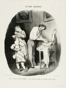 "- Is hij niet schattig zo, Dodore... met een beetje opruimen is hij gewoon niet meer hetzelfde kind!..," bord 37 van Les Bons Bourgeois