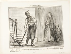 "Het heeft geen zin om je mijn appartement te laten zien. We verhuren niet aan moeders met kinderen," plaat 1 uit Les Portiers De Paris