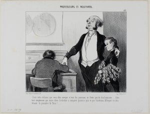 "Gelieve niet te overdrijven in dit artikel dat naar alle kranten gaat. Schrijf alleen dat onze leerling Greluchot veertien prijzen heeft ontvangen en dat er geen twijfel over bestaat dat het Instituut Bilboquet het beste van heel Parijs is!", plaat 27 van