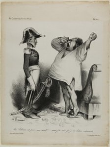 "Sire! Lissabon is veroverd. - aaaah!!.. en ik droomde dat ik moedig had gevochten!" plaat 304 door Honoré Victorin Daumier