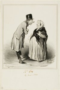 "- Nou ja, het is waar, de dochter van Mame Chopin is gisteren getrouwd met de zoon van Durand. Ik heb net met de jongeman gepraat en uit wat hij me vertelde (in volle vertrouwen), moet ze voor hem wel een paar rare hebben gehad...," plaat 6 uit Les Parisi