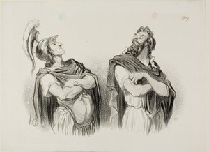 Achilles en Agamemnon. Achilles: "- En wat kan mij jouw Troje schelen!", plaat één uit Physionomies Tragiques