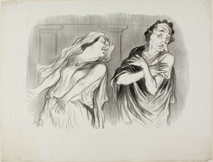 Andromache. "Ons familie lot was een meedogenloze dood, mijn man werd gemarteld tot het einde van zijn adem," plaat 6 uit Physionomies Tragiques door Honoré Victorin Daumier