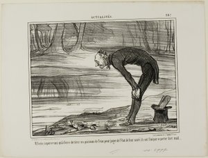Mr. Coste merkt op dat de vissen die hij uit het water haalt om hun gezondheidstoestand te analyseren, zich uiteindelijk helemaal niet goed voelen, plaat 387 van Actualités