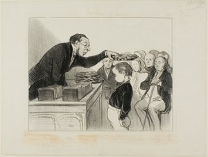 Mr. Jean-Joseph-Chaboulard... eerste prijs voor goede gezondheid!, plaat 28 uit Professeurs et Moutards door Honoré Victorin Daumier