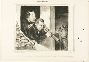 "Oh! Het is alsof we daar waren: de lange opent haar korset en de kleine zoekt een vlo!", plaat 27 uit Types Parisiens door Honoré Victorin Daumier
