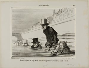 Parijzenaars nemen nu al voorzorgsmaatregelen om niet geroosterd te worden door de komeet, plaat 410 uit Actualités