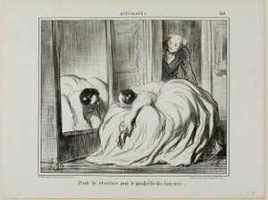 Studie van eerbied voor de quadrille van de lansiers, plaat 380 uit Actualités
