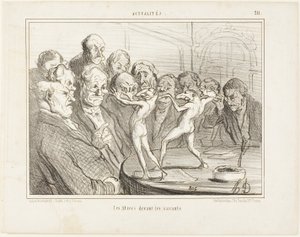 De Azteken voor de wetenschappers, plaat 211 uit Actualités door Honoré Victorin Daumier