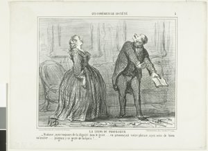 De les van de professor, plaat vijf uit Les Comédiens de Société door Honoré Victorin Daumier