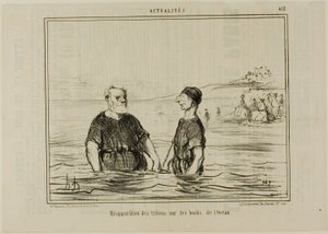 De wederverschijning van de zeetrritonen, plaat 412 uit Actualités door Honoré Victorin Daumier