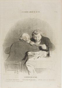 De terugkeer van het oesterseizoen. "- Ik zou er twaalf dozijn van kunnen eten... stel je voor dat er mensen zijn die niet van oesters houden... - Ze hebben gewoon geen zelfrespect...," plaat 53 uit Les Beaux Jours De La Vie
