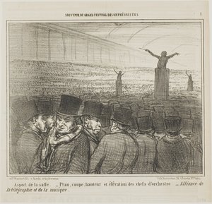 Gezicht op de Grote Zaal, plaat 1 uit Souvenirdu Grand Festival des Orphéonistes