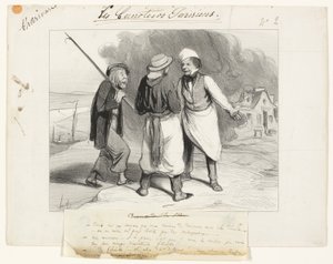 Nou, wat leuk! Ik dacht dat we net een verlaten eiland hadden ontdekt of in ieder geval een land bewoond door kannibalen., plaat twee van Les Canotiers Parisiens
