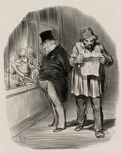Arbeider en burger, uit Les Parisiens En 1848 door Honoré Victorin Daumier
