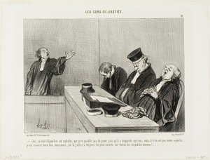 "Ja, ze zouden deze wees plunderen, die ik niet noodzakelijkerwijs als jong kan omschrijven, aangezien hij zevenenvijftig jaar oud is...Ik ben gerustgesteld, wetende dat justitie altijd een open oog houdt op alle schuldige manoeuvres! . . . plaat 11 uit Le