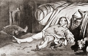 Le Massacre de la rue Transnonain, van de lithografie door Honore Daumier, uit The Print-Collector
