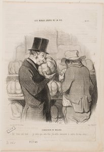 Een kenner van meloenen door Honoré Daumier