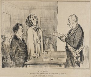 Op het gemeentehuis... door Honoré Daumier