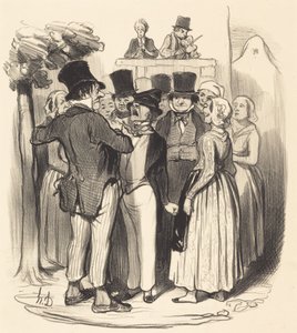 Ah! Gringalet uit Parijs... je zult komen dansen... door Honoré Daumier