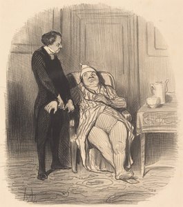 Ah! dokter... ik denk... dat ik tuberculose heb! door Honoré Daumier