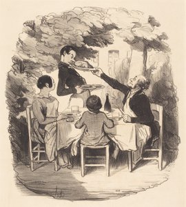 Ah! het is vers... maar hou eens jongen... door Honoré Daumier