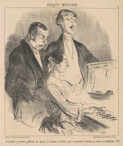 Parijse liefhebbers profiteren van het verblijf van Rossini door Honoré Daumier
