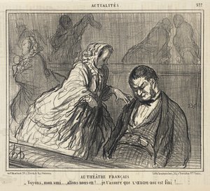 In het Théâtre Français... door Honoré Daumier
