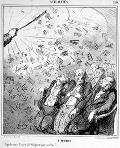 Cartoon over de muziek van Wagner - door Honoré Daumier door Honoré Daumier